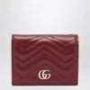 Gucci Gg Marmont Rosso Ancora Card Holder In Red