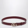 Gucci Gg Marmont Rosso Ancora Leather Belt In Red