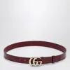 Gucci Gg Marmont Rosso Ancora Leather Belt In Red