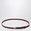 Gucci Gg Marmont Rosso Ancora Leather Belt In Red