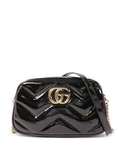 Pre-owned Gucci Gg Marmont Shoulder Bag In Black