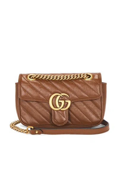 Pre-owned Gucci Gg Marmont Shoulder Bag In Brown