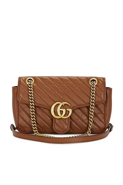 Pre-owned Gucci Gg Marmont Shoulder Bag In Brown