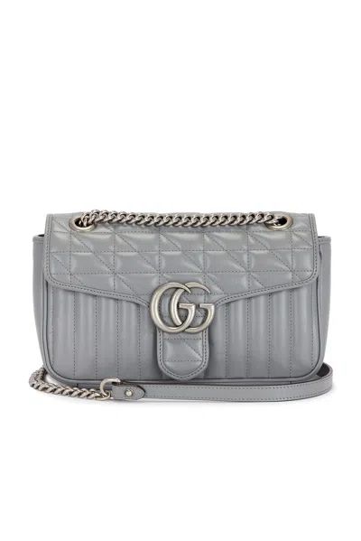 Pre-owned Gucci Gg Marmont Shoulder Bag In Gray