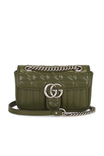 Pre-owned Gucci Gg Marmont Shoulder Bag In Green