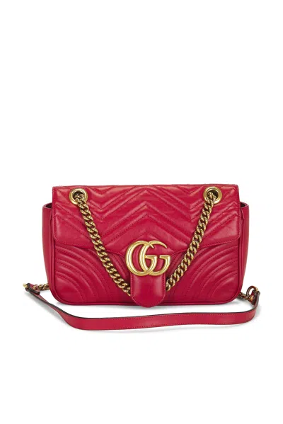 Pre-owned Gucci Gg Marmont Shoulder Bag In Hibiscus Red