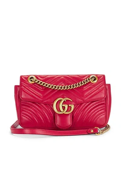 Pre-owned Gucci Gg Marmont Shoulder Bag In Hibiscus Red