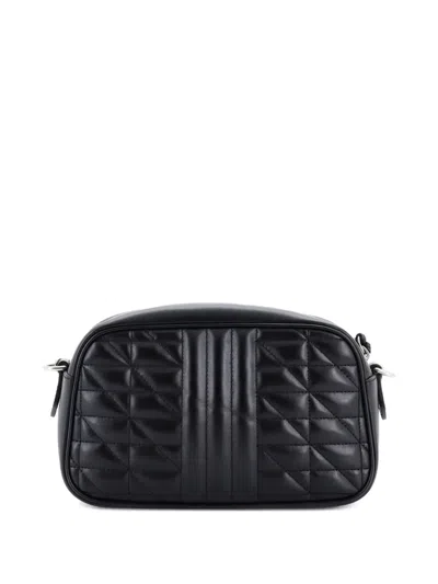 Pre-owned Gucci Gg Marmont Shoulder Bag Mixed Matelasse Leather Small Crossbody Bag In Black