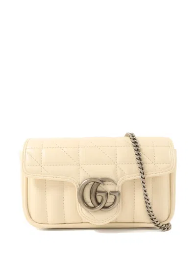 Pre-owned Gucci Gg Marmont Shoulder Bag In Neutral
