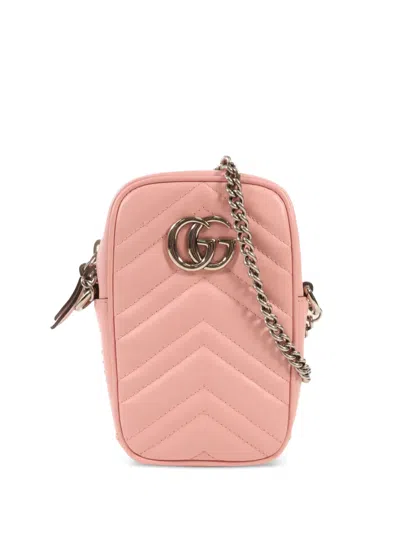 Pre-owned Gucci Gg Marmont Shoulder Bag In Pink