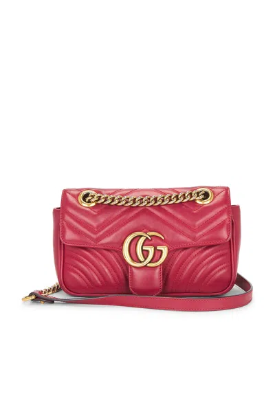 Pre-owned Gucci Gg Marmont Shoulder Bag In Red