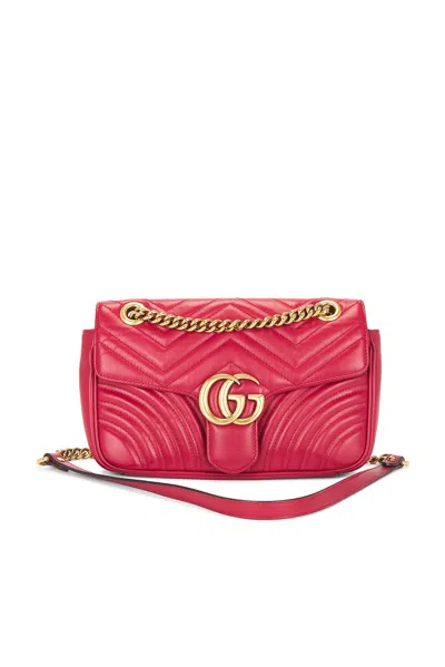 Pre-owned Gucci Gg Marmont Shoulder Bag In Red