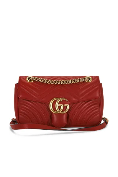 Pre-owned Gucci Gg Marmont Shoulder Bag In Red