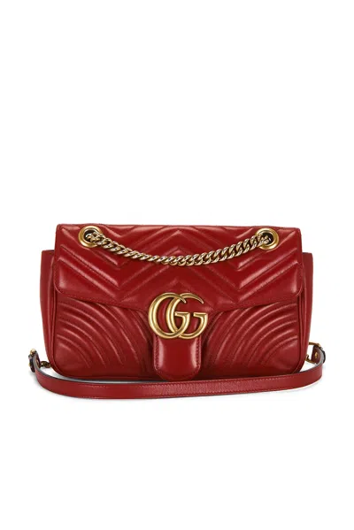 Pre-owned Gucci Gg Marmont Shoulder Bag In Red