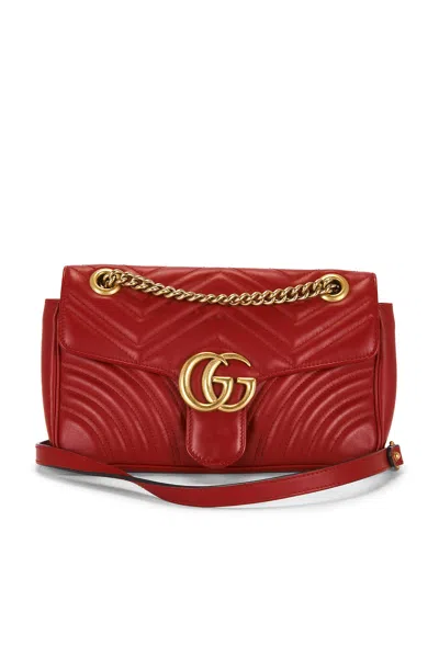 Pre-owned Gucci Gg Marmont Shoulder Bag In Red
