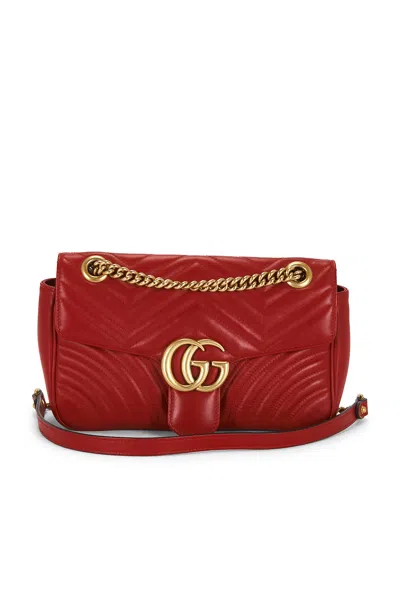 Pre-owned Gucci Gg Marmont Shoulder Bag In Red