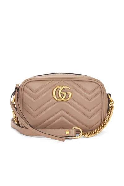 Pre-owned Gucci Gg Marmont Shoulder Bag In Sand