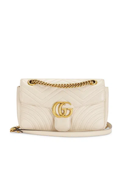 Pre-owned Gucci Gg Marmont Shoulder Bag In White