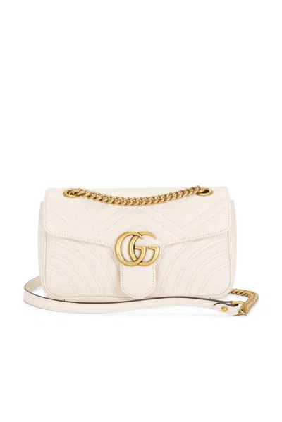 Pre-owned Gucci Gg Marmont Shoulder Bag In White