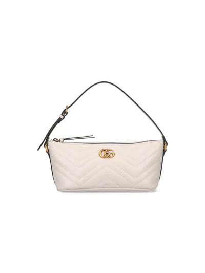 Gucci 'gg Marmont' Shoulder Bag In White