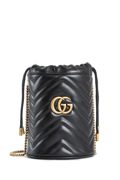 Gucci Gg Marmont Small Bucket Bag In Black