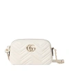 Gucci Gg Marmont Small Leather Crossbody Bag In White