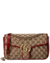 GUCCI GUCCI GG MARMONT SMALL CANVAS & LEATHER SHOULDER BAG