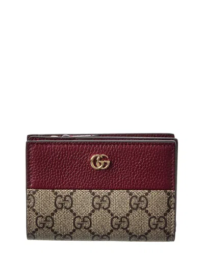 Gucci Gg Marmont Small Gg Supreme Canvas & Leather Wallet In Multi