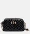 Gucci Gg Marmont Small Leather Crossbody Bag In Black