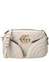 Gucci Gg Marmont Leather Shoulder Bag In White