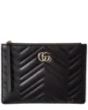 Gucci Gg Marmont Small Leather Pouch In Black