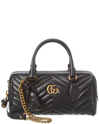 Gucci Gg Marmont Small Leather Satchel In Black