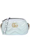 Gucci Gg Marmont Small Leather Camera Bag In Blue