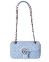Gucci Gg Marmont Small Leather Shoulder Bag In Blue