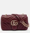Gucci Gg Marmont Small Leather Shoulder Bag In Burgundy