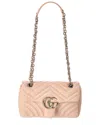 Gucci Gg Marmont Small Leather Shoulder Bag In Pink