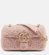 Gucci Gg Marmont Small Leather Shoulder Bag In Pink