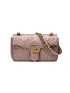Gucci Gg Marmont Small Leather Shoulder Bag In Pink