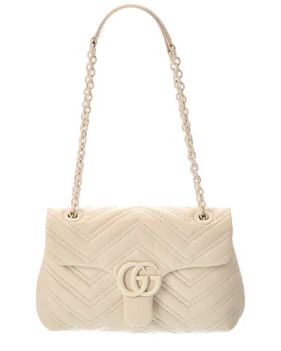 Gucci Gg Marmont Small Leather Shoulder Bag In Neutral