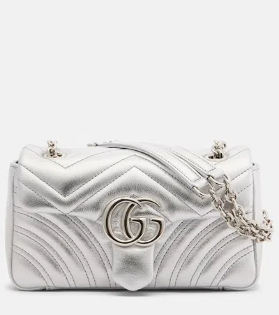 GUCCI GG MARMONT SMALL LEATHER SHOULDER BAG