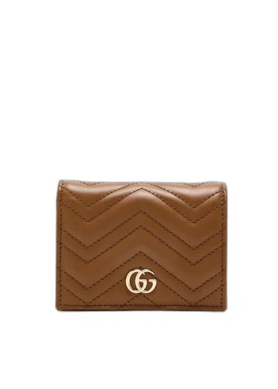 Gucci Gg Marmont Small Leather Wallet In Purple