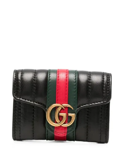 Gucci Gg Marmont Small Leather Wallet In Black