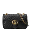 Gucci Mini Gg Marmont Quilted Leather Shoulder Bag In Black