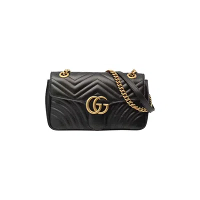 Pre-owned Gucci Gg Marmont Small Matelassé Shoulder Bag 'black'