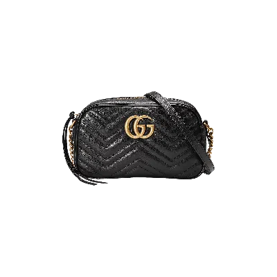 Pre-owned Gucci Gg Marmont Small Matelassé Shoulder Bag 'black'