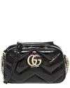 Gucci Gg Marmont Small Patent Shoulder Bag In Black