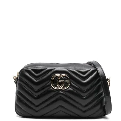 Gucci Gg Marmont Small Quilted Leather Shoulder Bag In Black