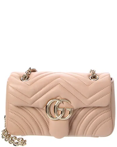 Gucci Gg Marmont Small Quilted Leather Shoulder Bag In Nude