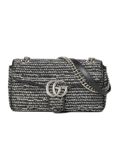 Gucci Gg Marmont Small Shoulder Backpack In Gray