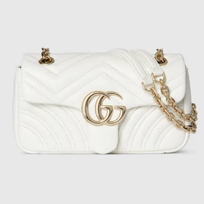 Gucci Gg Marmont Small Shoulder Bag In White